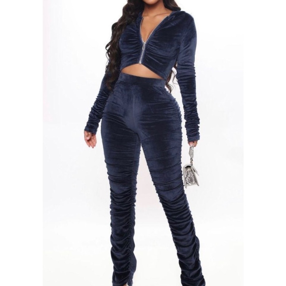 Velvet Ruched Set